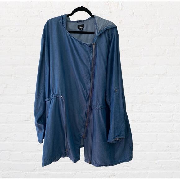 Simply Emma Jackets & Blazers - Simply Emma lightweight tensel denim jacket with hood